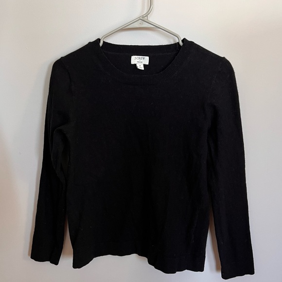 J Crew Black Teddie Wool/Cotton Blend Sweater S - Picture 1 of 5